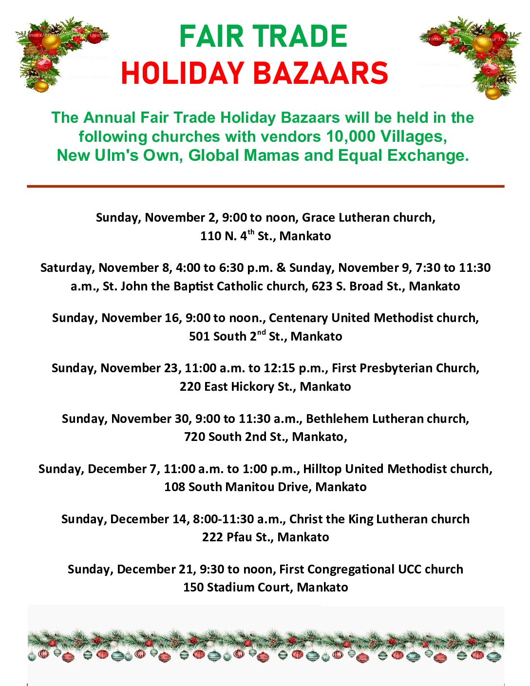 FT Christmas bazaars poster 2025 2